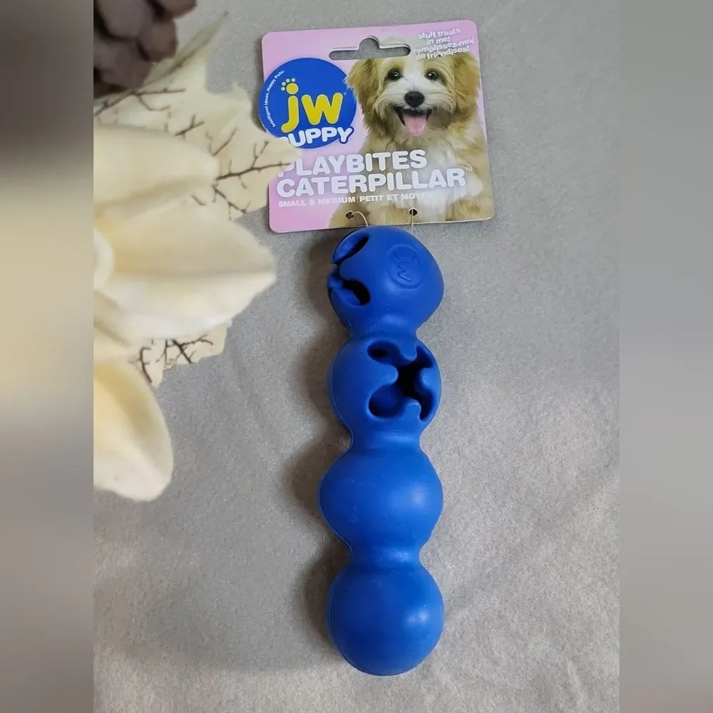 JW Pet Company NWT Blue Playbites Caterpillar Puppy Dog Toy, Small/Medium